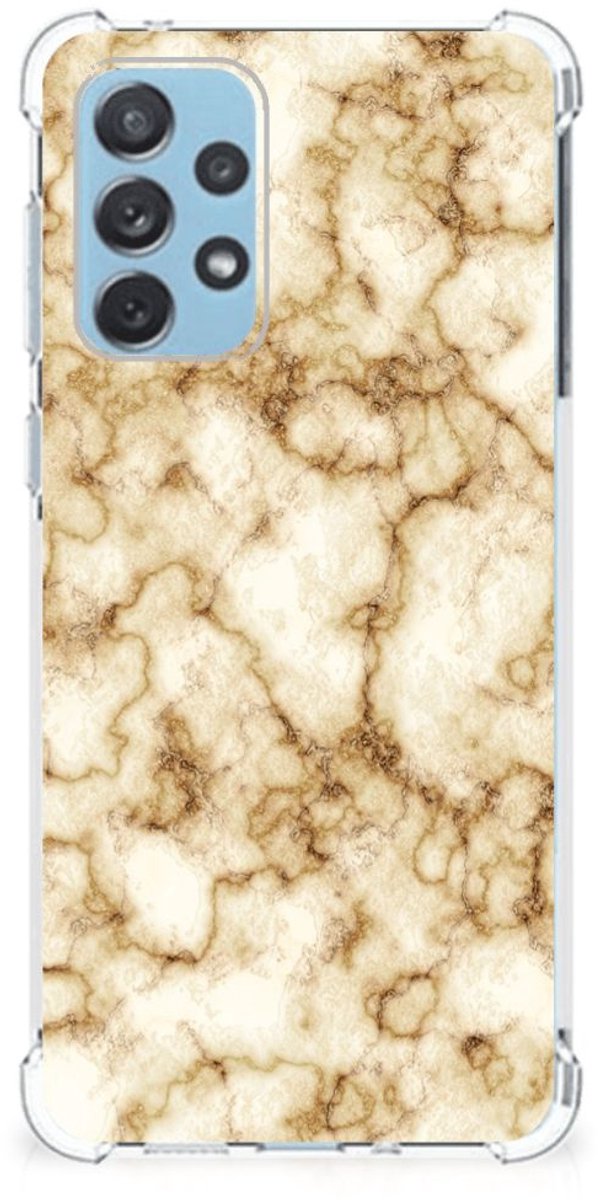 Samsung Galaxy A73 Anti-Shock Hoesje Marmer Goud