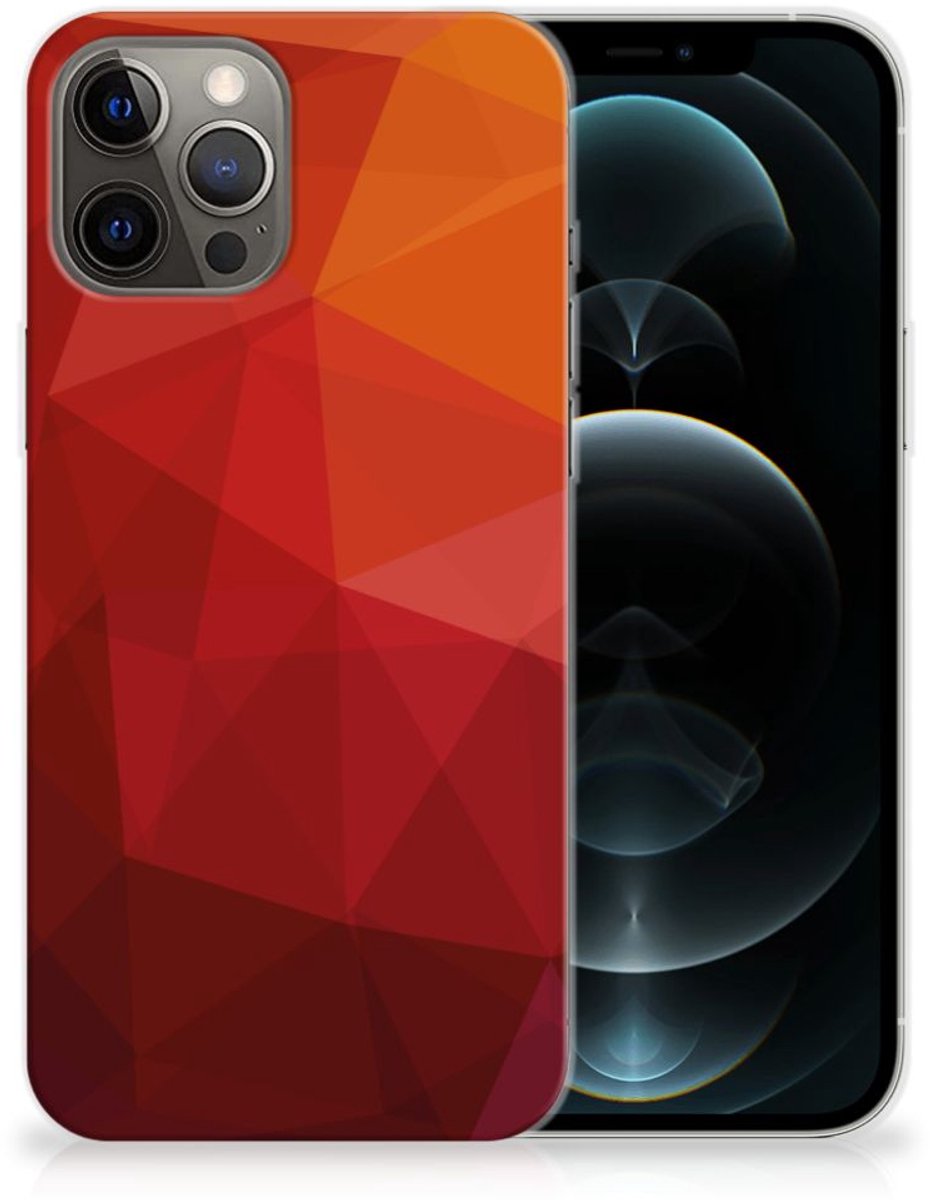 TPU Hoesje voor iPhone 12 Pro Max Polygon Red