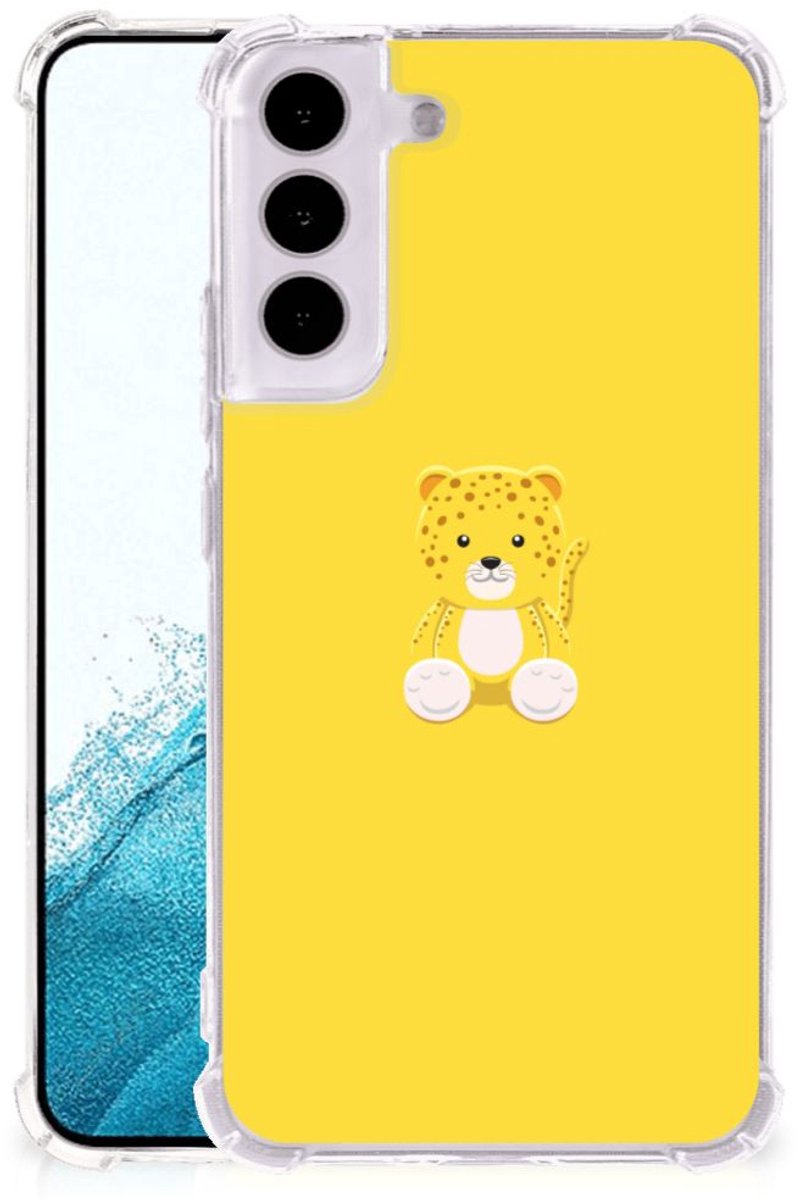 Back Cover voor Samsung Galaxy S22 Stevig Bumper Hoesje Baby Leopard