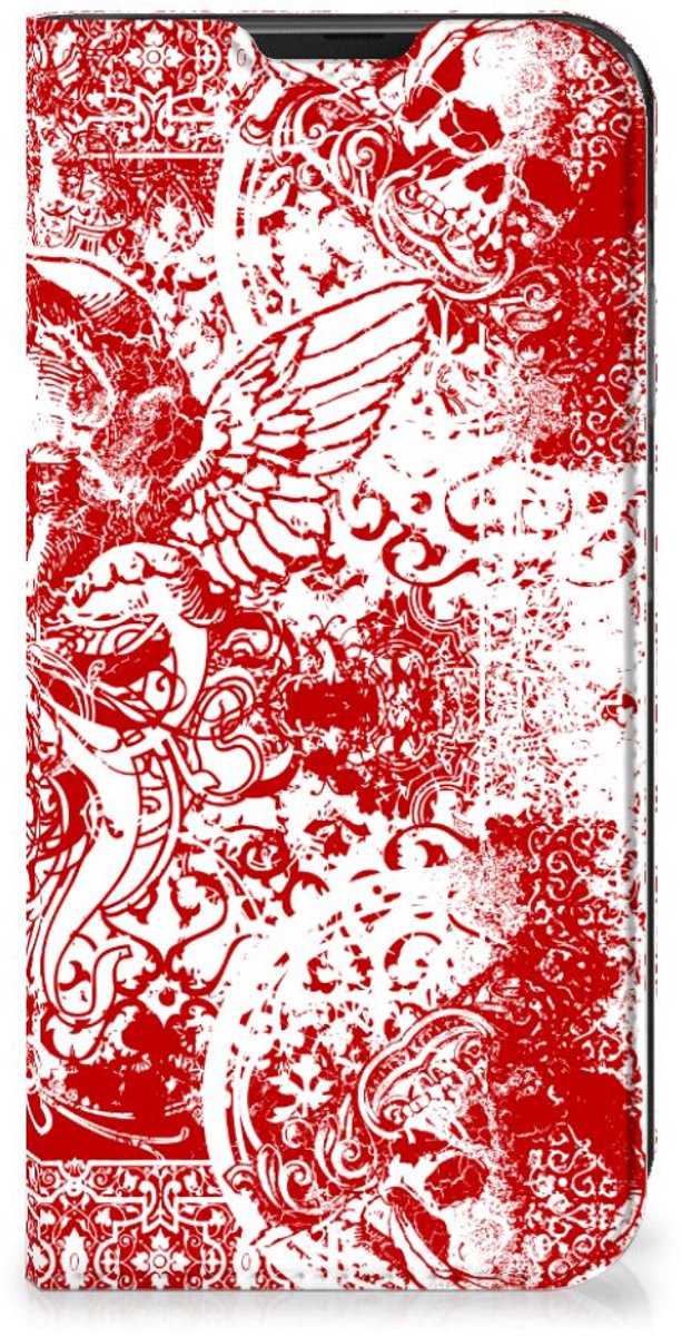 Mobiel BookCase Samsung Galaxy Xcover 6 Pro Angel Skull Rood