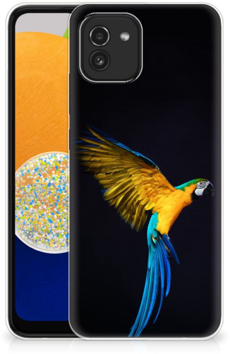 Samsung Galaxy A03 TPU Hoesje Papegaai