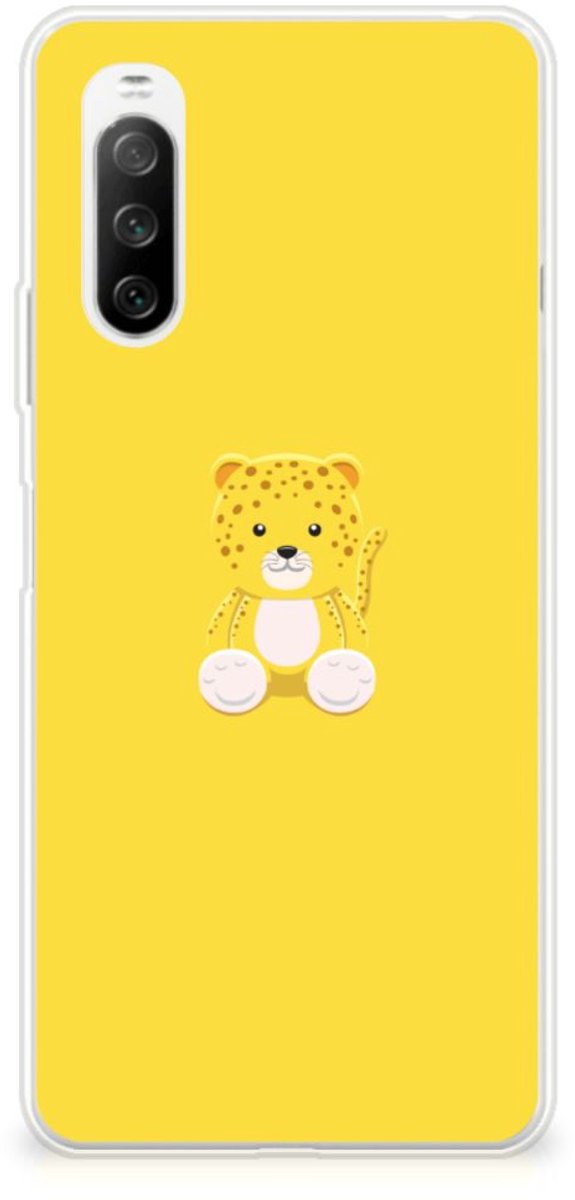Sony Xperia 10 III Telefoonhoesje met Naam Baby Leopard