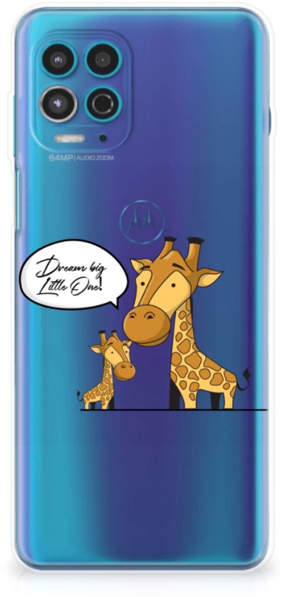 Back Cover voor Motorola Moto G100 Telefoonhoesje met Naam Giraffe