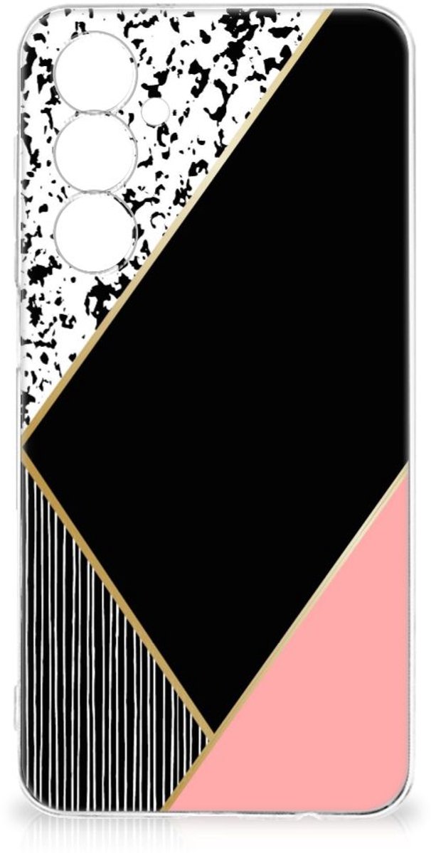 Samsung Galaxy A54 5G TPU Hoesje Zwart Roze Vormen