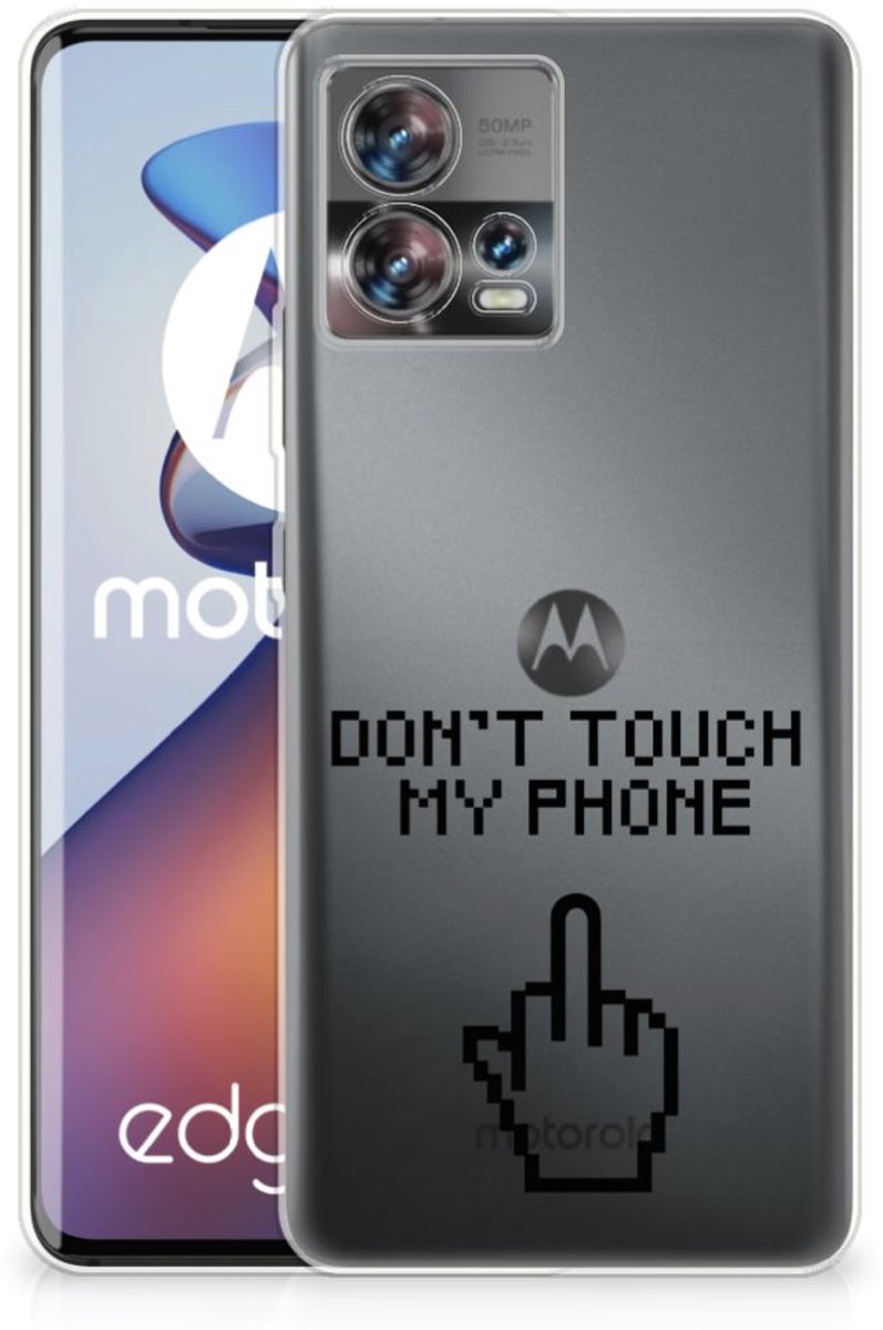 Motorola Edge 30 Fusion Silicone-hoesje Finger Don't Touch My Phone