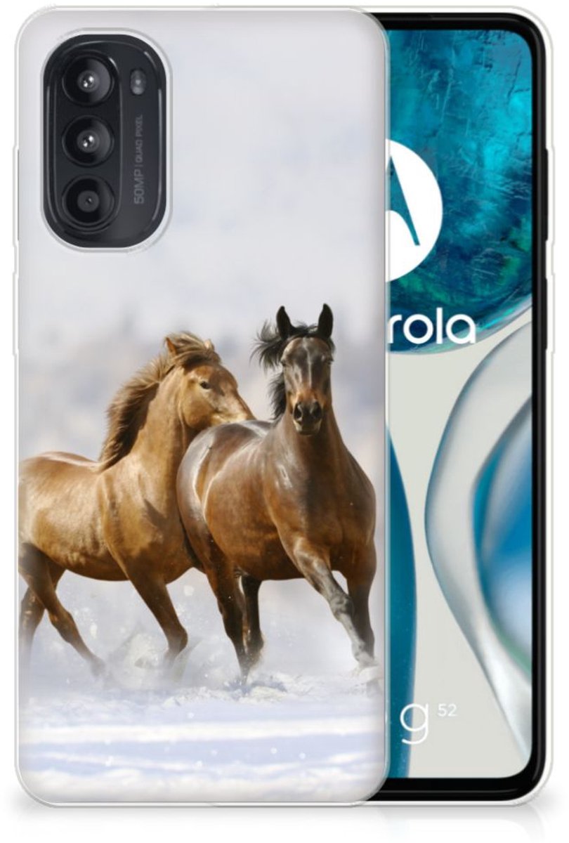 Motorola Moto G52/G82 TPU Hoesje Paarden