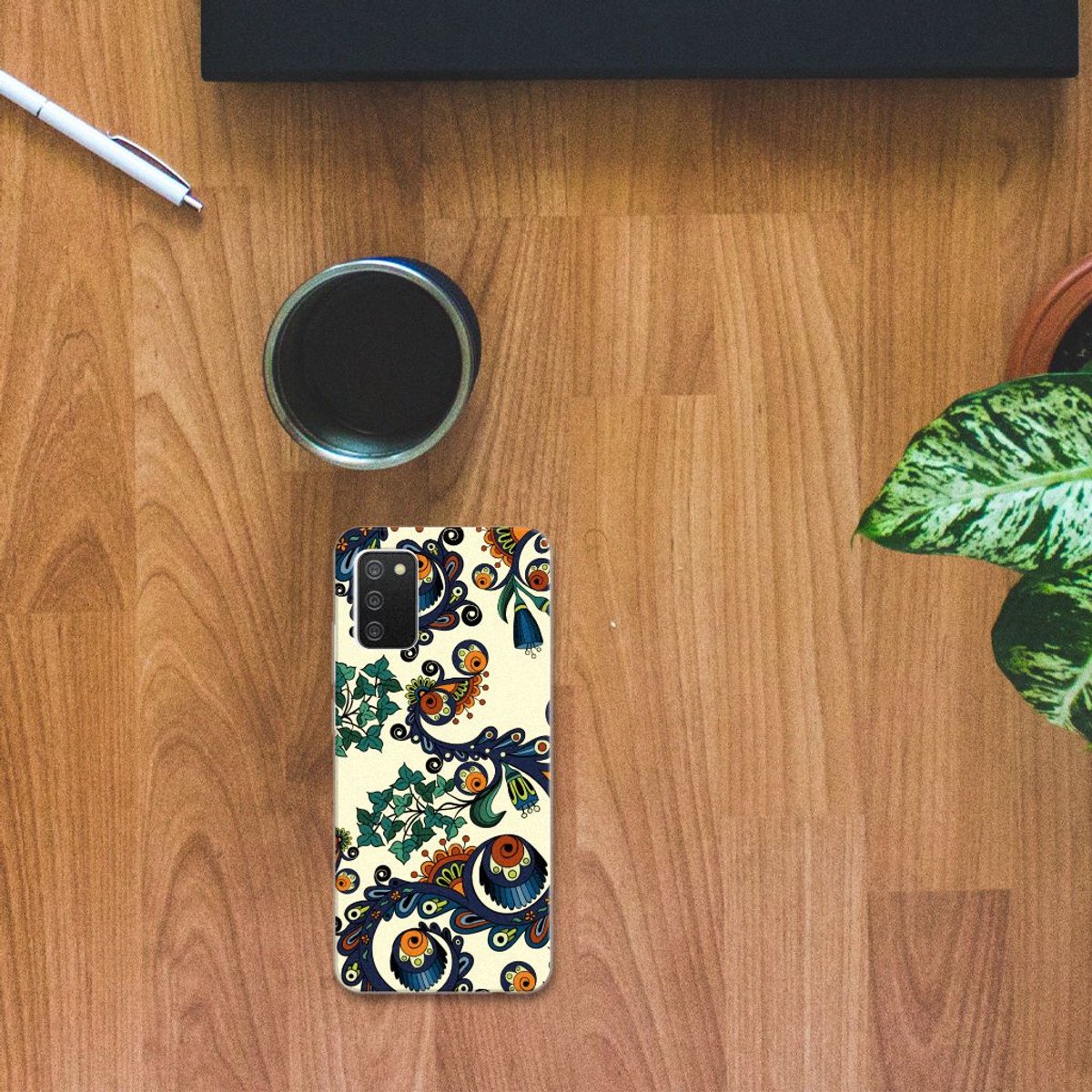 Siliconen Hoesje Samsung Galaxy A02s Barok Flower