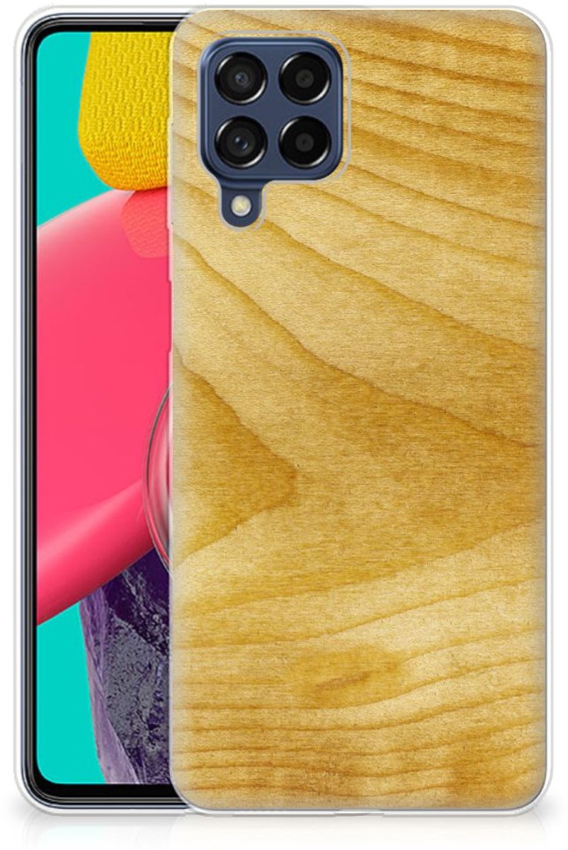 Samsung Galaxy M53 Bumper Hoesje Licht Hout
