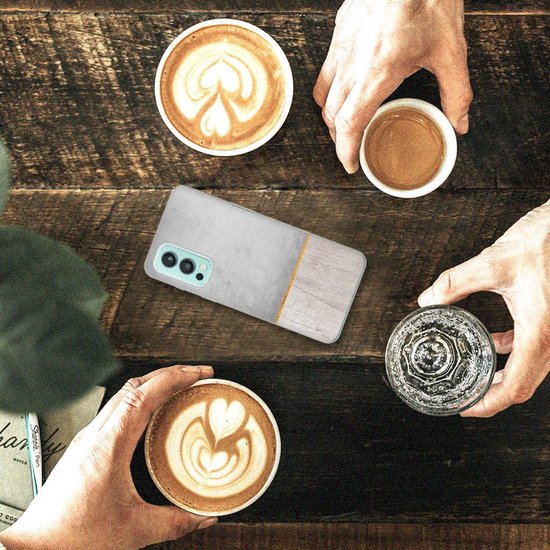 Coque Smartphone OnePlus Nord 2 5G Backcase Coque Siliconen Wood Béton