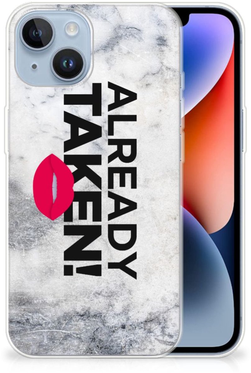 Apple iPhone 14 Siliconen hoesje met naam Already Taken White