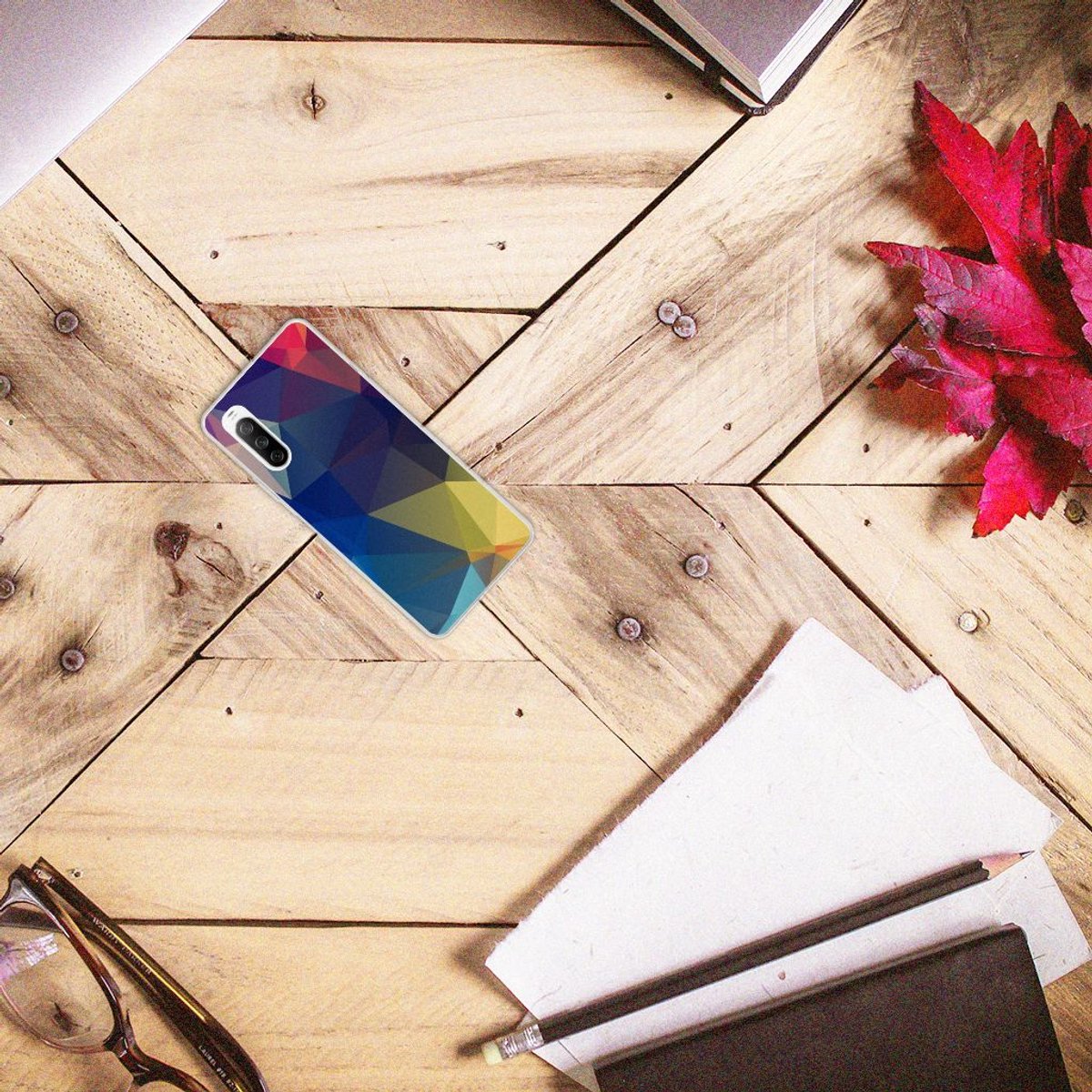Sony Xperia 10 III TPU Hoesje Polygon Dark
