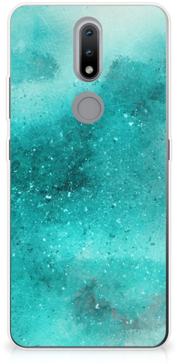 TPU Hoesje voor Hoesje maken Nokia 2.4 Painting Blue