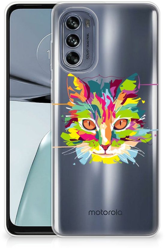 Coque pour Motorola Moto G62 5G Housse en Cuir Etui de Protection Couleur Cat