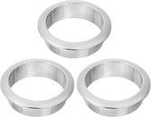 3 Stuks - Kabeldoorvoer - Kabelmanagement voor Bureaus - Kabelbescherming - Kabelgoot Bureau - zilver - Boordiameter: ø60mm - abs - rond