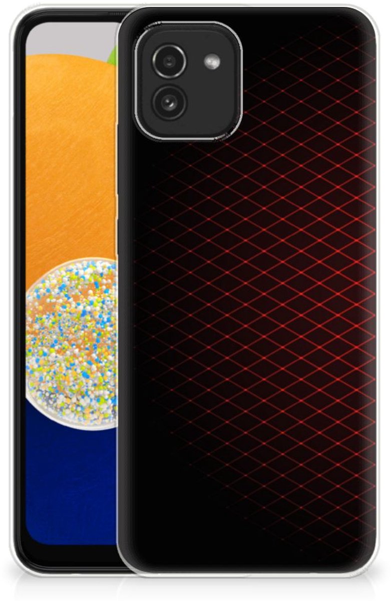 Samsung Galaxy A03 TPU bumper Geruit Rood