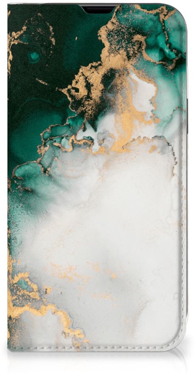 Standcase voor iPhone 13 Marmer Groen