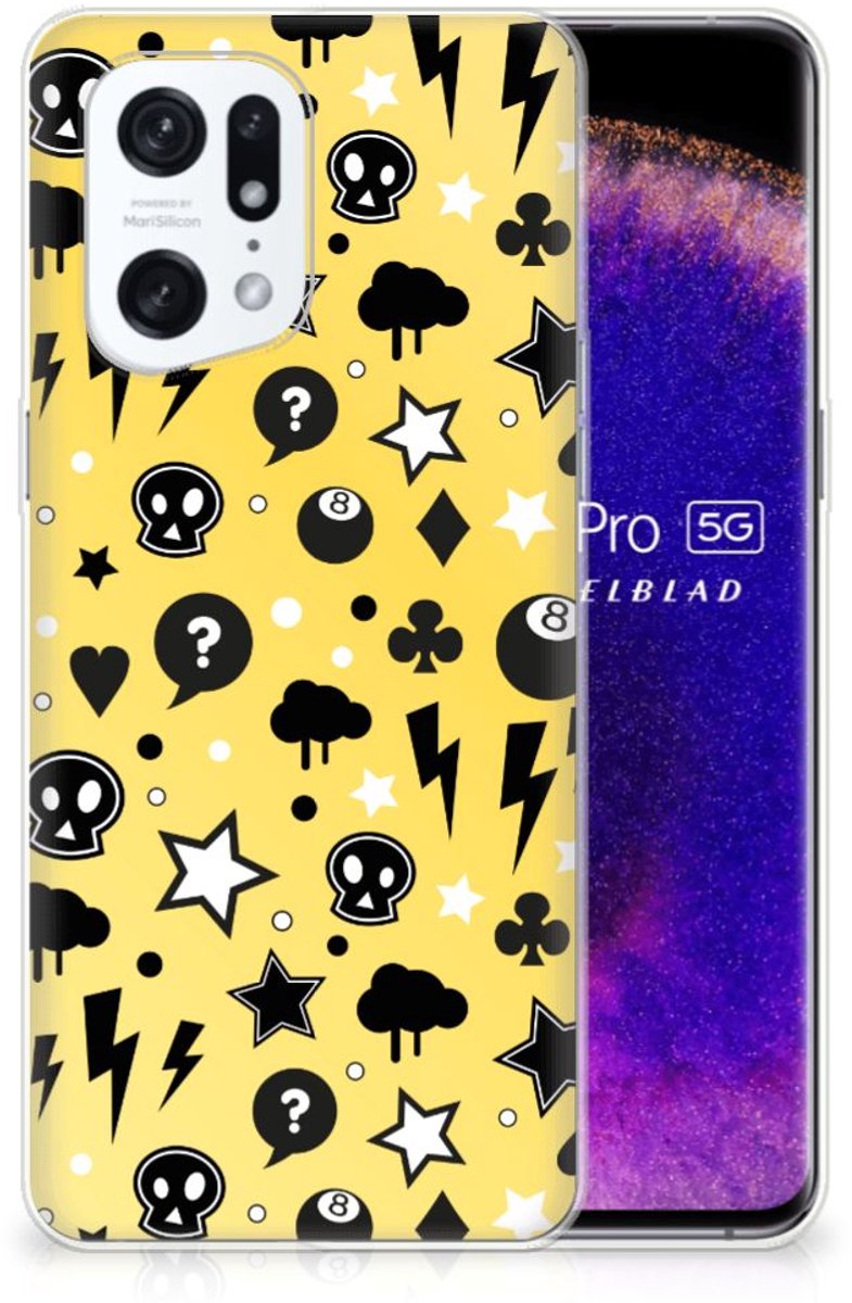 Silicone Back Case OPPO Find X5 Pro Punk Geel