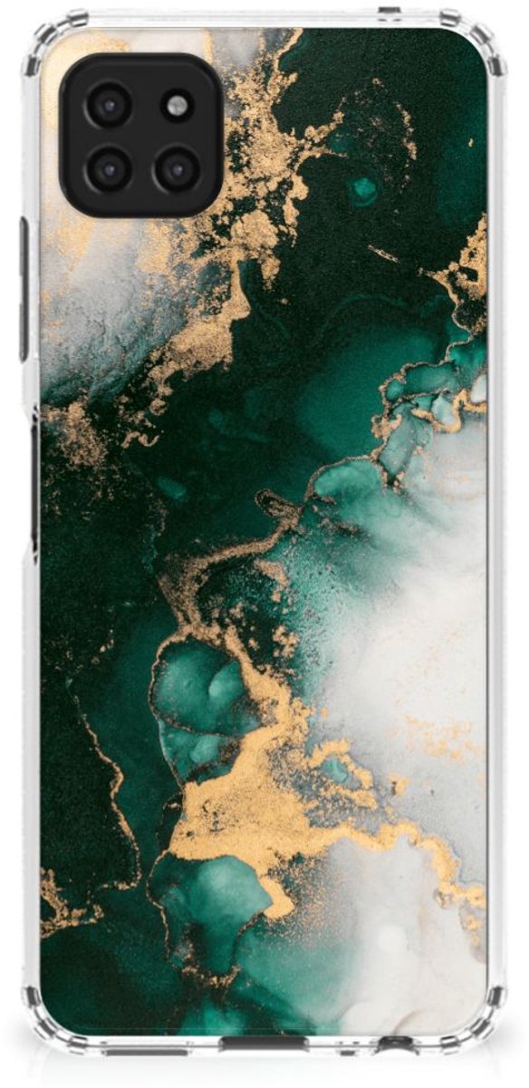 Anti-Shock Hoesje voor Samsung Galaxy A22 5G Marmer Groen