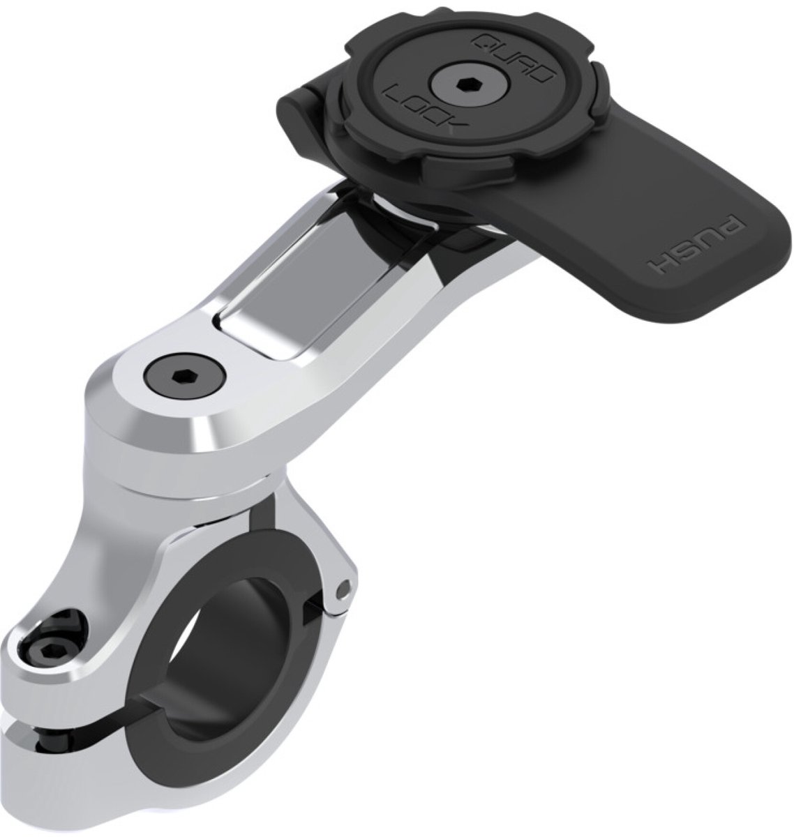 Quad Lock® - Motor Stuur Bevestiging Chrome PRO – Telefoonhouder - Motorfiets - Stuurhouder - Motorbevestiging - Motorsteun