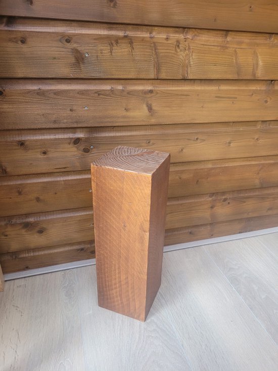 Elegante Houten Bloemenzuil - in Notenkleur – Stijlvolle Basis voor Jouw Deco