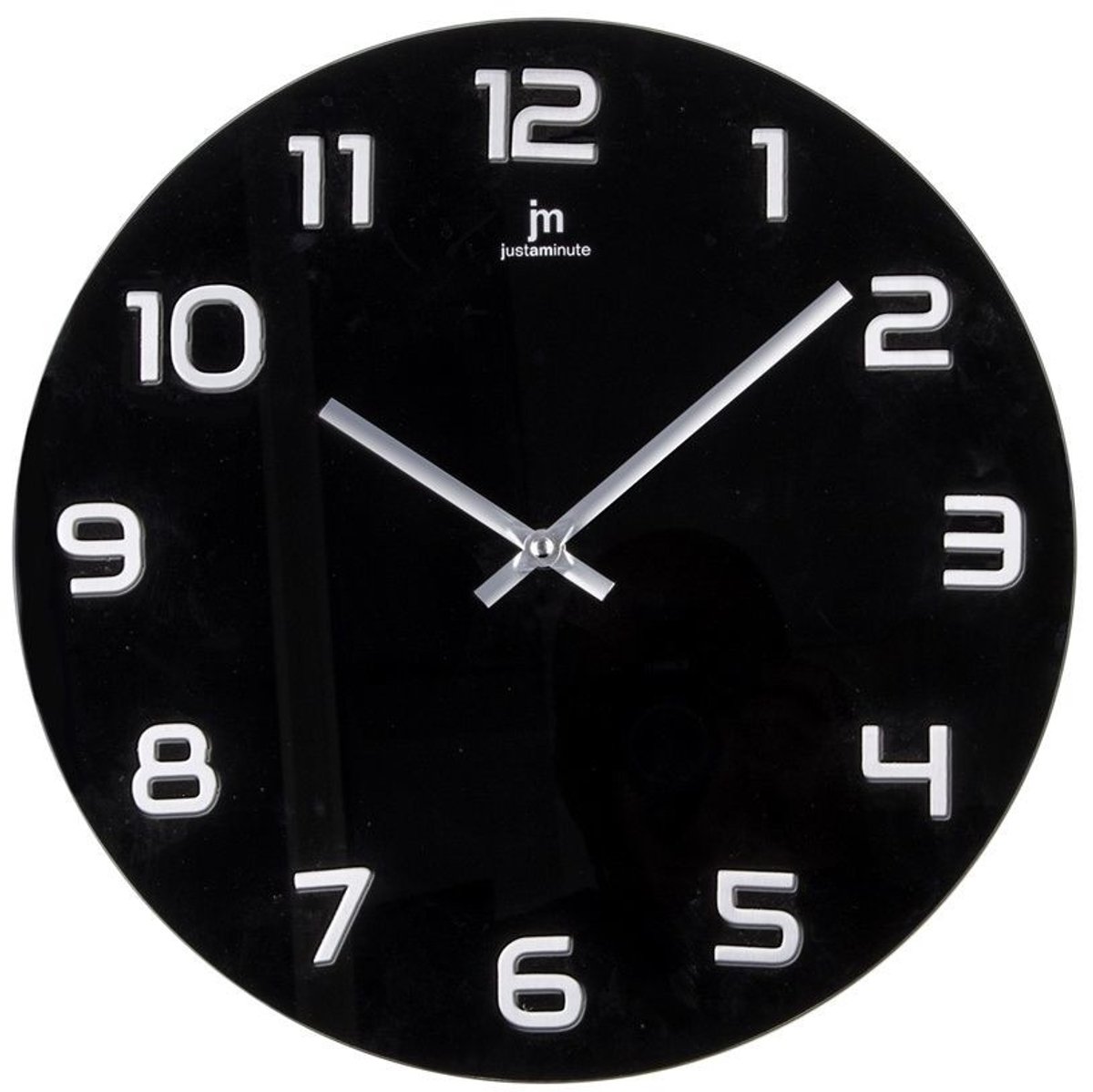 Lowell Justaminute 14897NS wand- & tafelklok Rond Zwart, Zilver