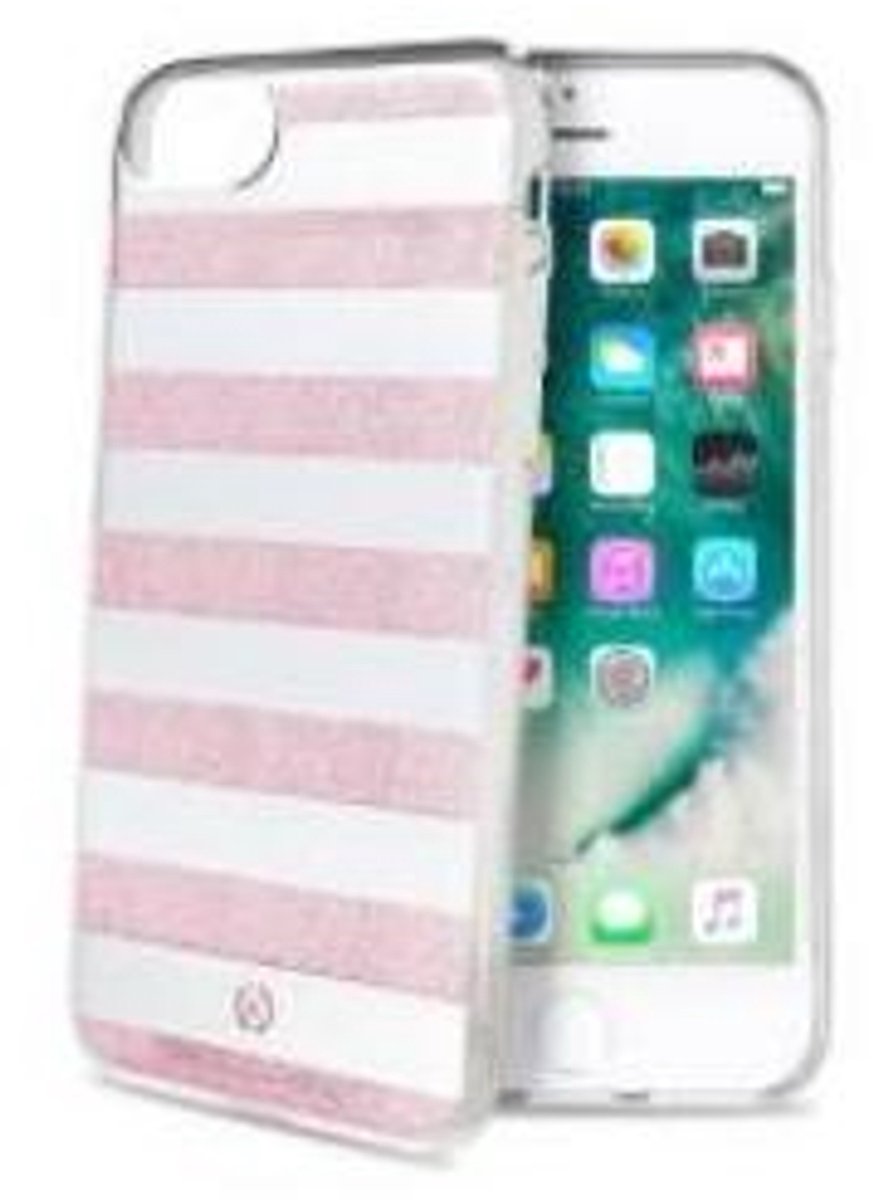 Celly Stripes Back Case/Cover Apple iPhone 7/6S/6 Roze