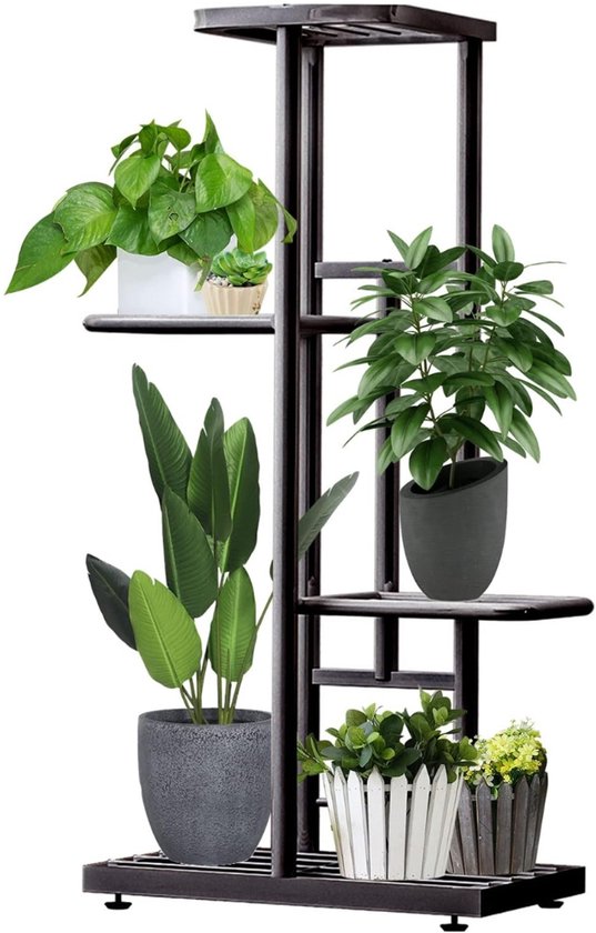 Home & Marker - Plantentrap - Plantenrek Binnen - Bloemenrek - Plantenetagere - Plantenladder - Vier Etages - POTSTAGE