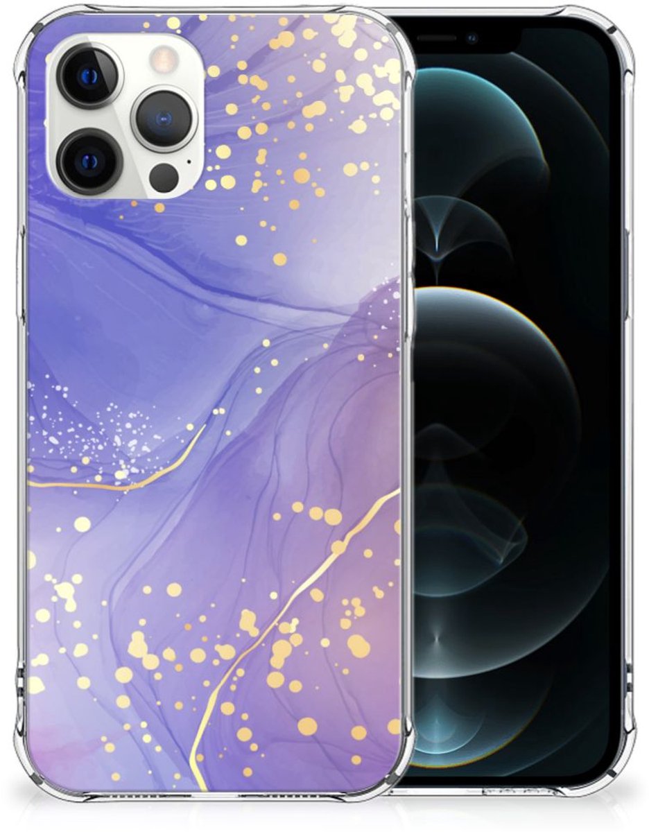 Back Cover voor iPhone 12 Pro Max Watercolor Paars