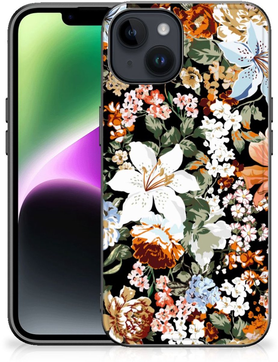 Bloemen Hoesje voor iPhone 15 Dark Flowers