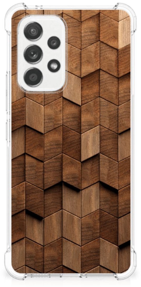 Stevig Telefoonhoesje voor Samsung Galaxy A53 5G Wooden Cubes