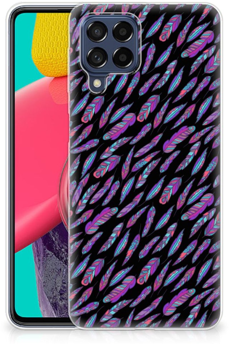 Back Cover voor Samsung Galaxy M53 TPU bumper Feathers Color