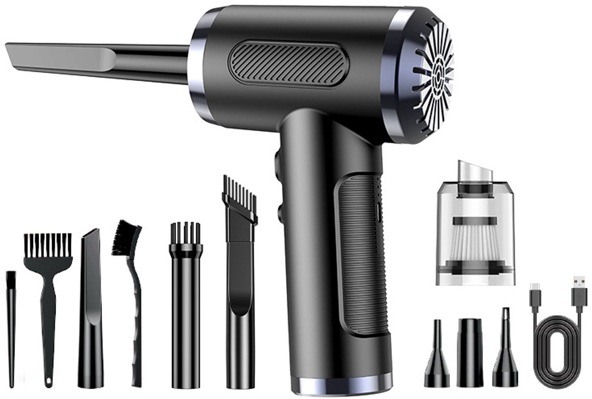 Auto Stofzuiger 3-in-1 Kruimeldief & Luchtblazer Zwart - Auto - €39,95