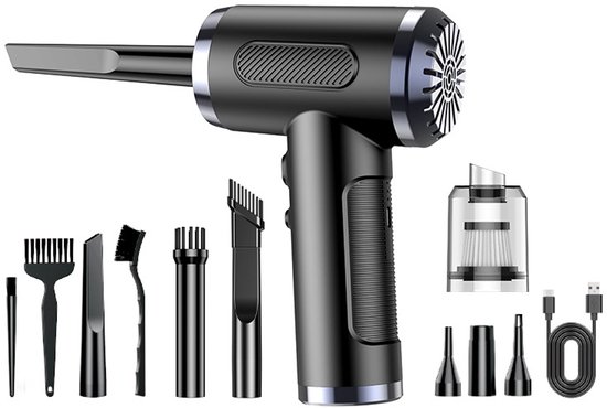 Auto Stofzuiger 3-in-1 Kruimeldief & Luchtblazer Zwart - Auto - €37,95