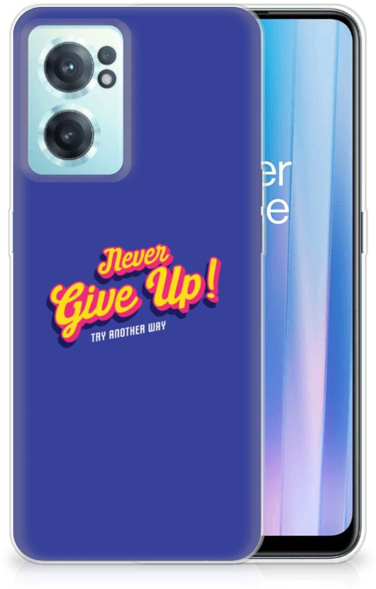 OnePlus Nord CE 2 5G Siliconen hoesje met naam Never Give Up