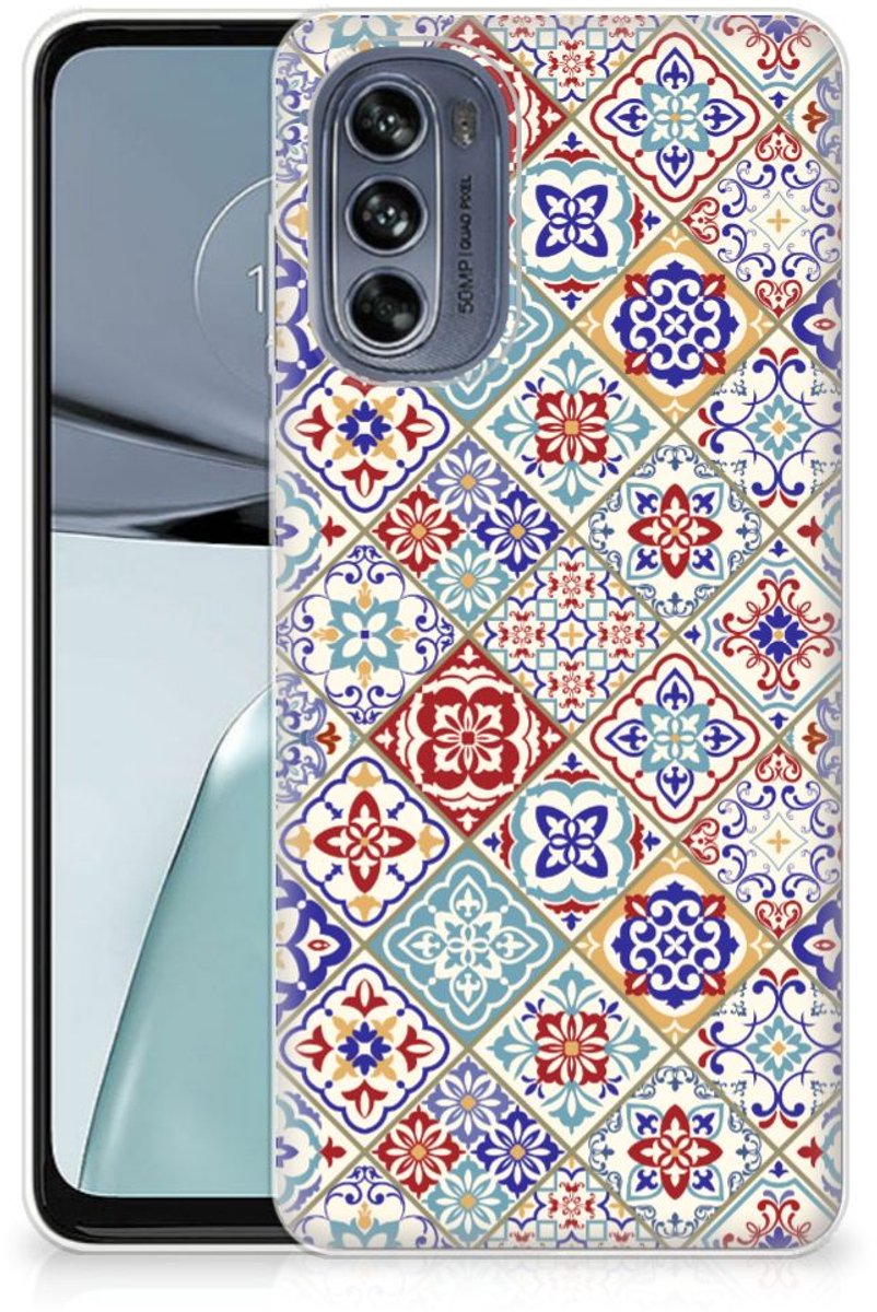 Motorola Moto G62 5G TPU Siliconen Hoesje Tiles Color