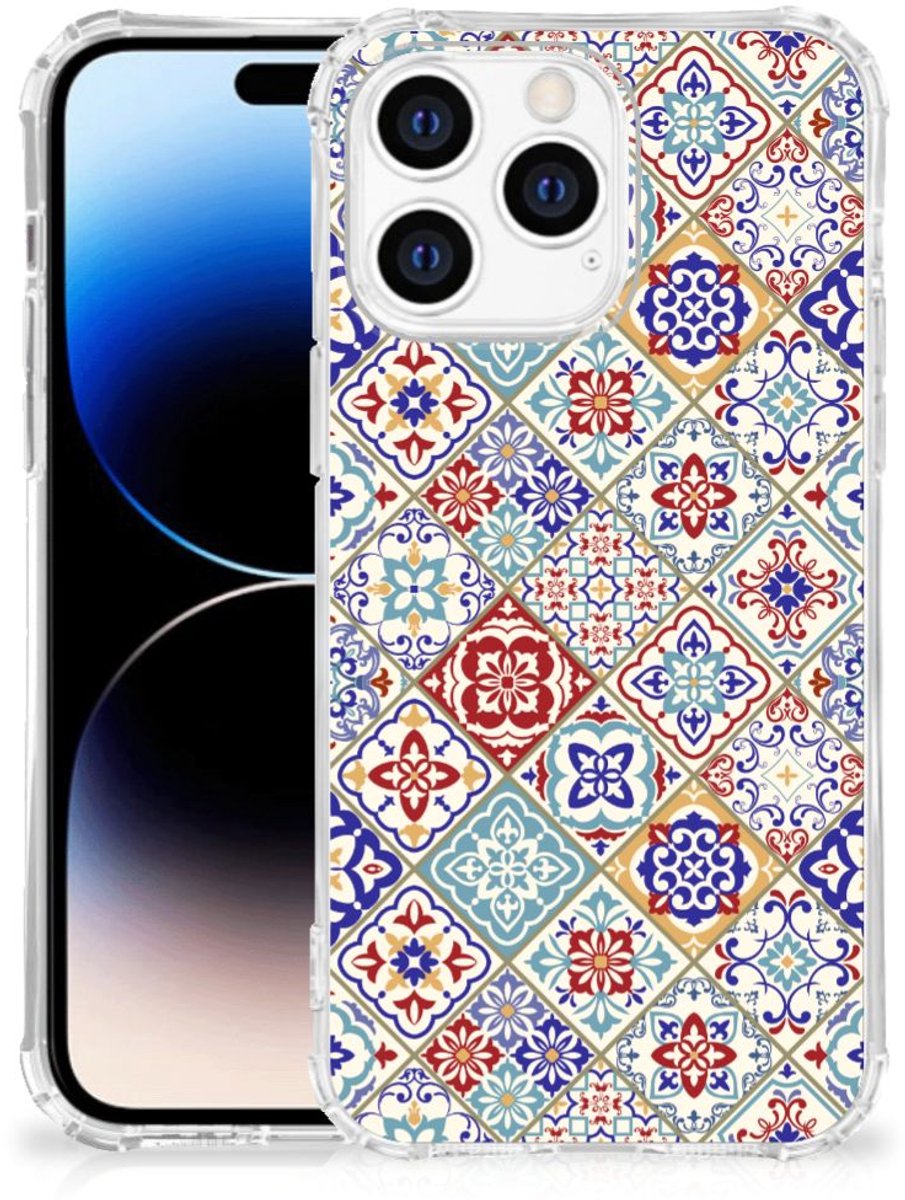 Apple iPhone 14 Pro Max Anti-Shock Hoesje Tiles Color