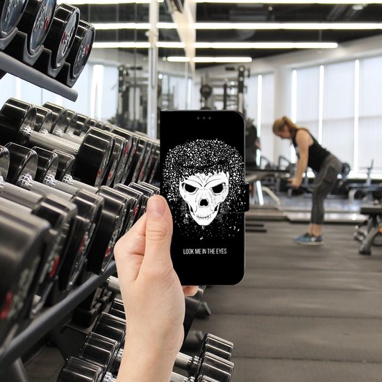 Bookstyle Case OPPO Find X5 Pro Phone Case with Text Skull Hair