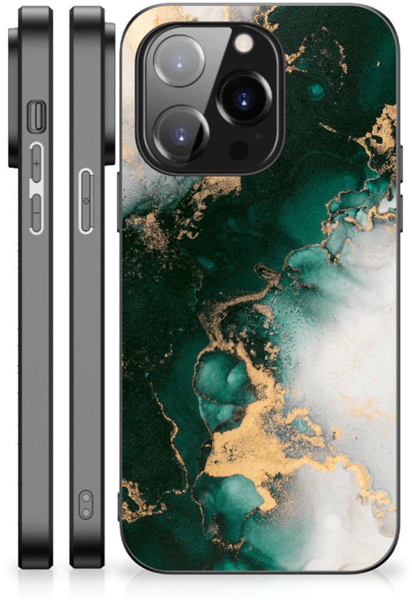 Marmeren Print Telefoonhoesje voor iPhone 14 Pro Marmer Groen