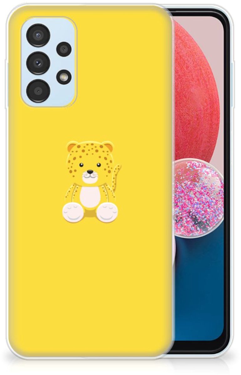 Samsung Galaxy A13 4G Telefoonhoesje met Naam Baby Leopard