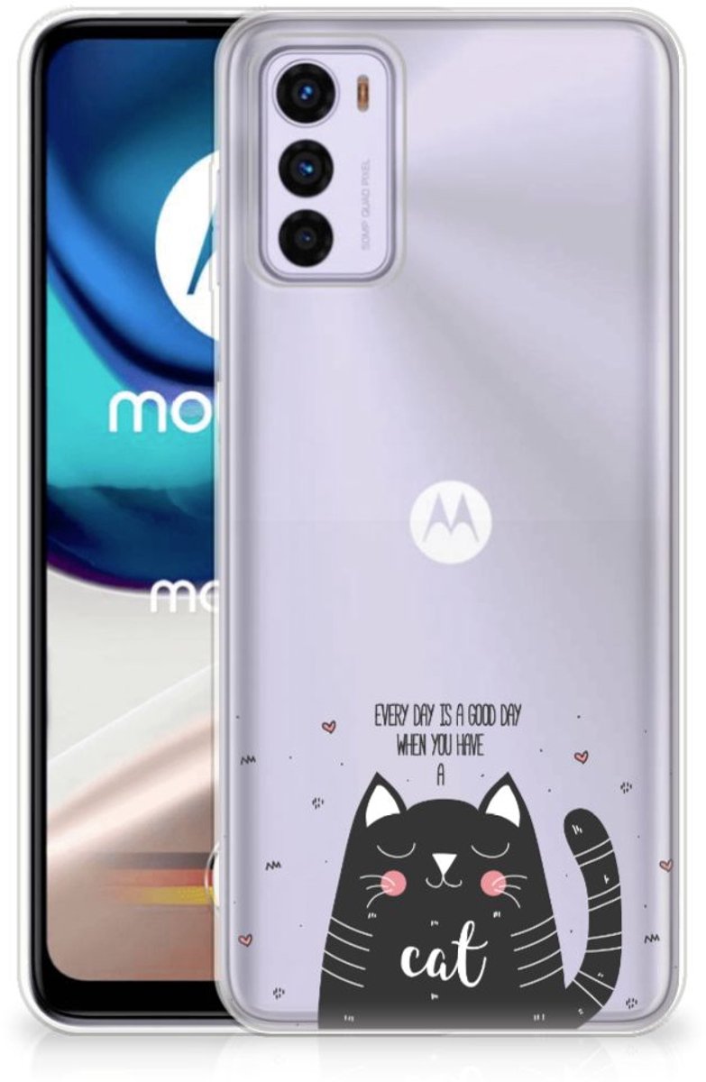 Motorola Moto G42 Telefoonhoesje met Naam Cat Good Day