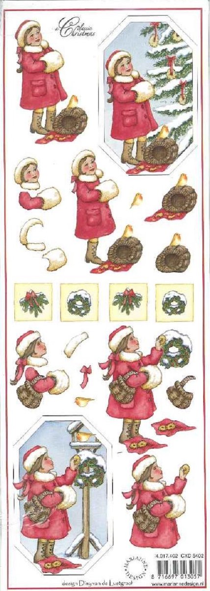 Marianne Design Knipvel Half A4 10 st Kerstmeisje