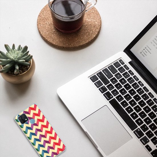 Coque en Siliconen TPU OPPO A15 Clear Cover Zigzag Color