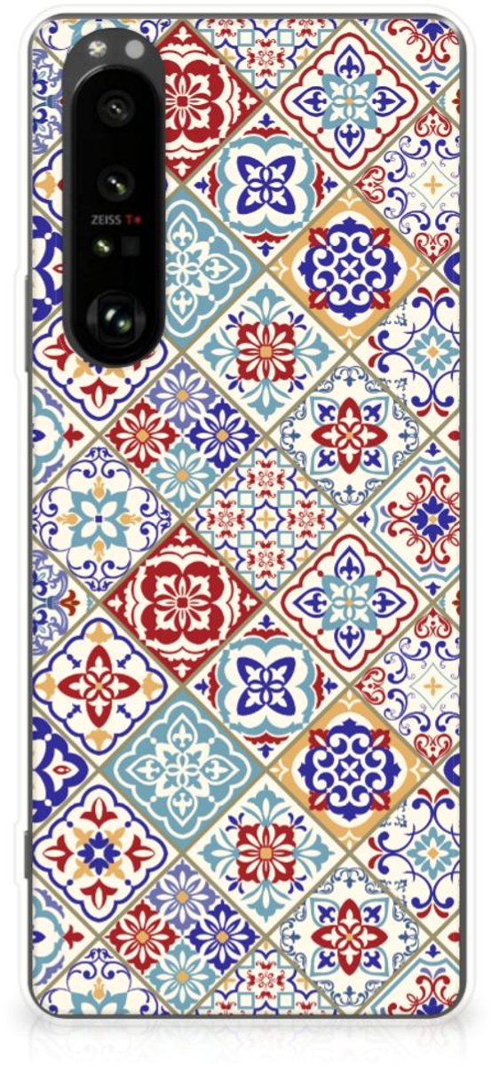 Sony Xperia 1 III TPU Siliconen Hoesje Tiles Color