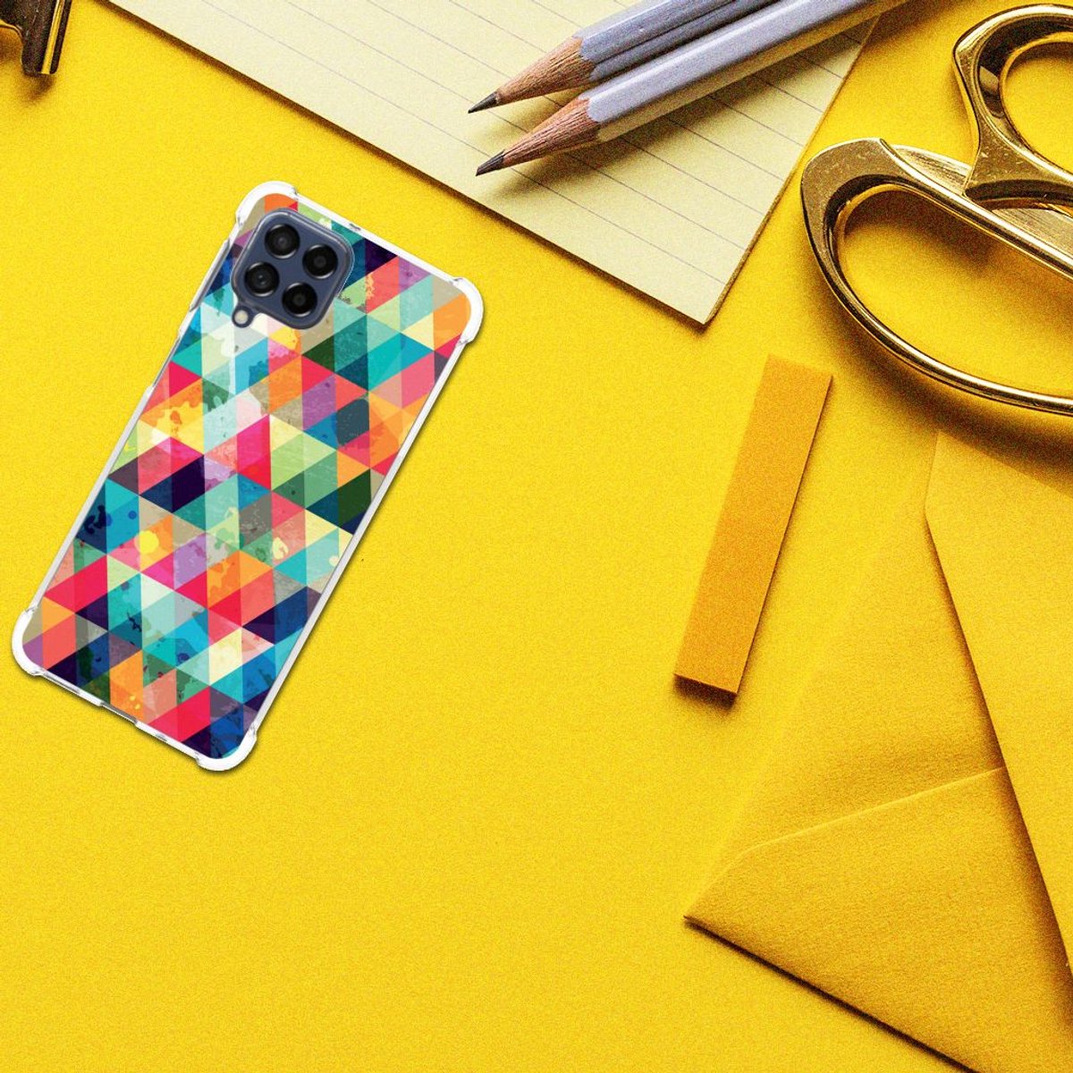 Samsung Galaxy M53 Doorzichtige Silicone Hoesje Geruit