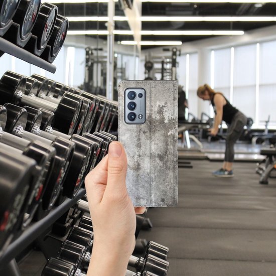 Coque de téléphone OPPO Reno 6 Pro Plus 5G Flip Cover Béton