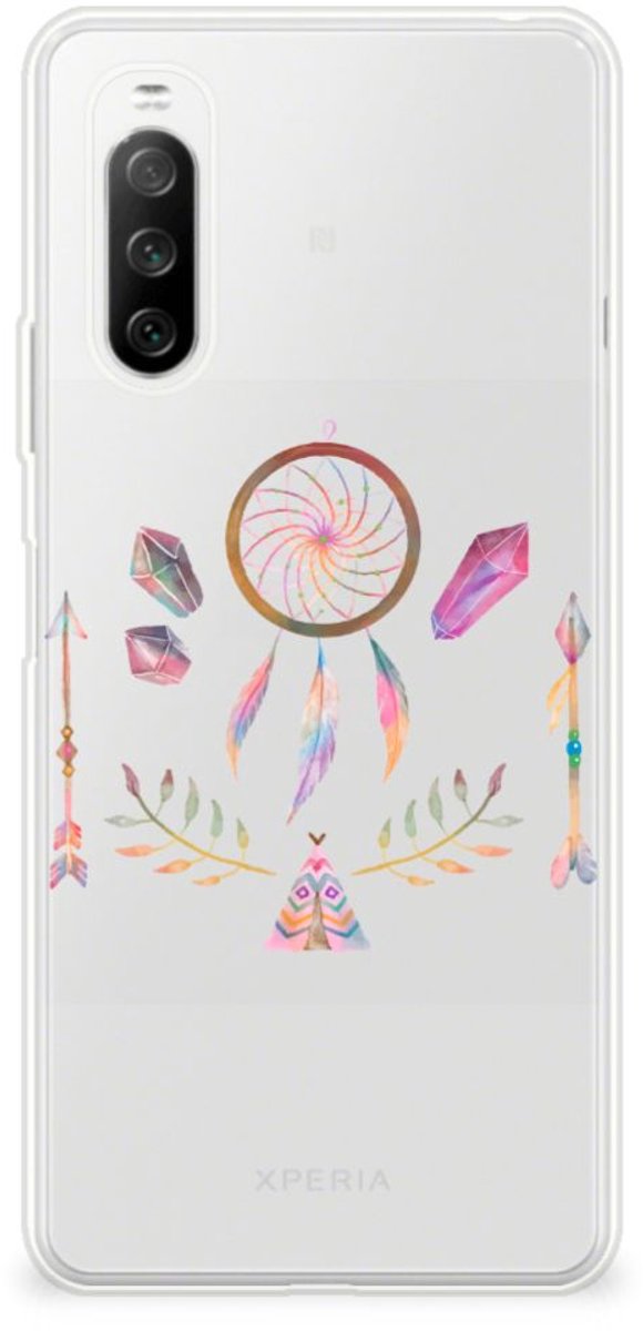 Sony Xperia 10 III Telefoonhoesje met Naam Boho Dreamcatcher