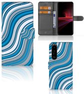 Book Case Sony Xperia 1 III Cover Waves Blue