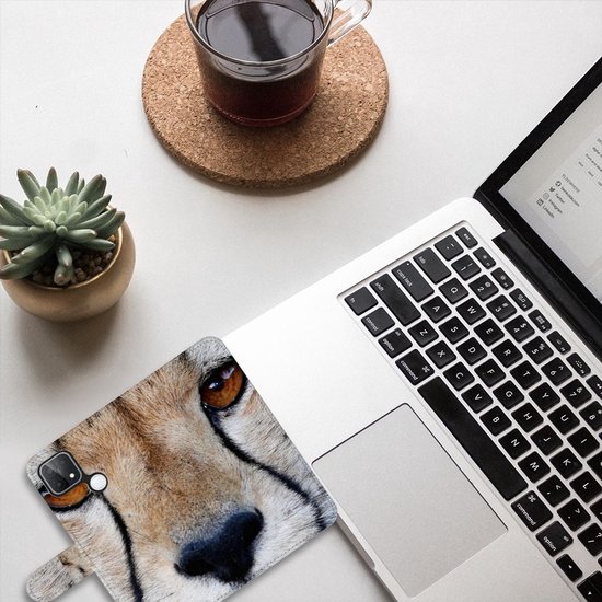 Bookcase OPPO A15 Case Cheetah