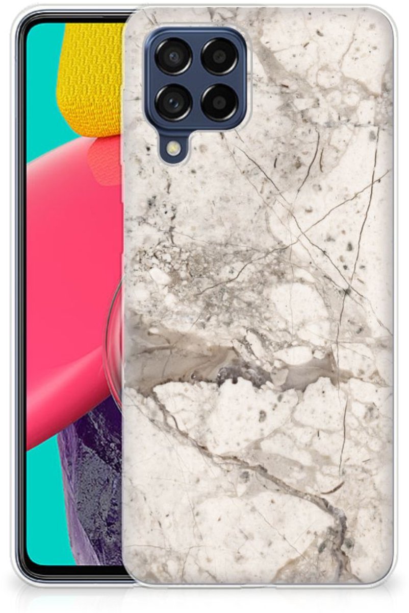 Samsung Galaxy M53 TPU Siliconen Hoesje Marmer Beige