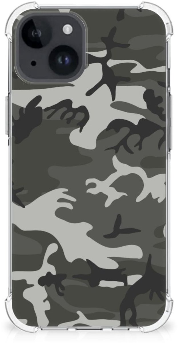 iPhone 15 Doorzichtige Silicone Hoesje Army Light